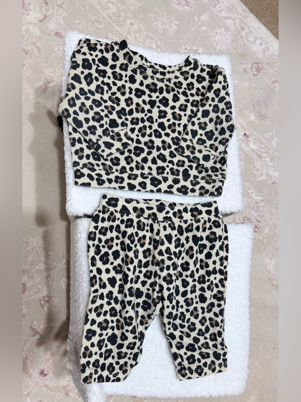 3 for $25 Cat & Jack Kids Leopard Print Pajama Set - Cream and Black